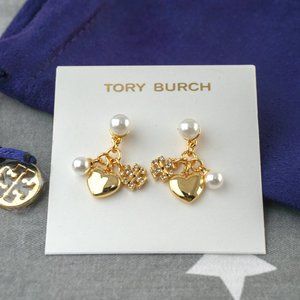 Tory Burch Kira Charm Earring Brand New Gold 2022 Handmade Jewelry Gift
